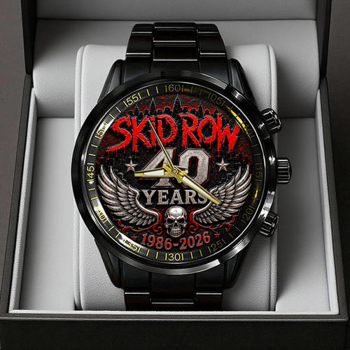 Skid Row 40th Anniversary Black Stainless Steel Watch - TANTN24659