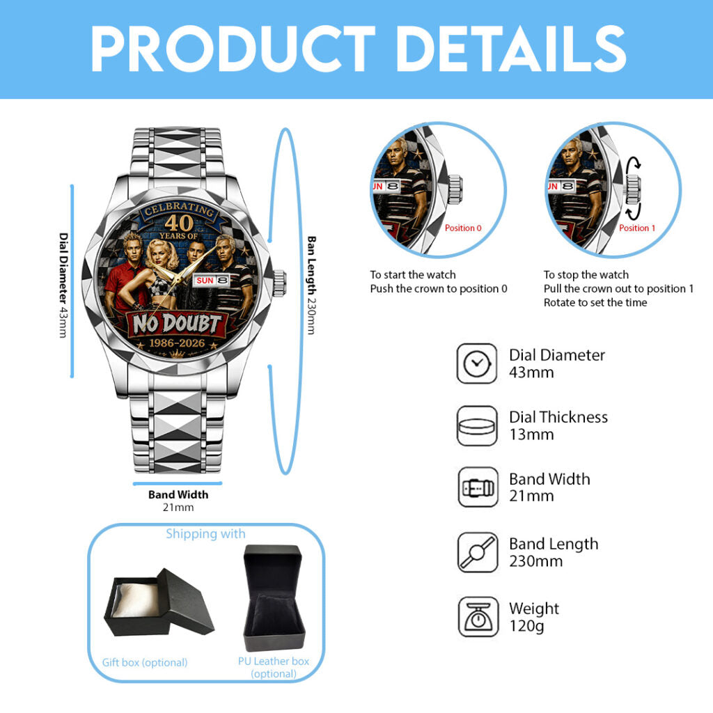 No Doubt 40th Anniversary Alloy Luxury Quartz Watch - TANTN24668