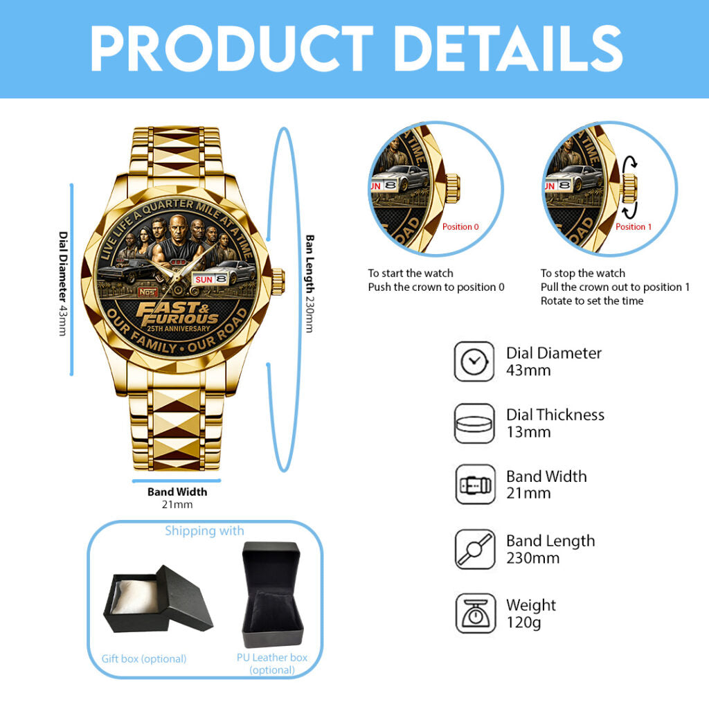 Fast & Furious 25th Anniversary Alloy Luxury Quartz Watch - TANTN24842