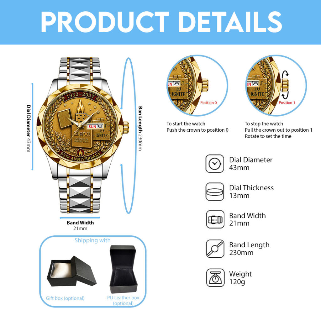 Zippo 95th Anniversary Alloy Luxury Quartz Watch - TANTN24927