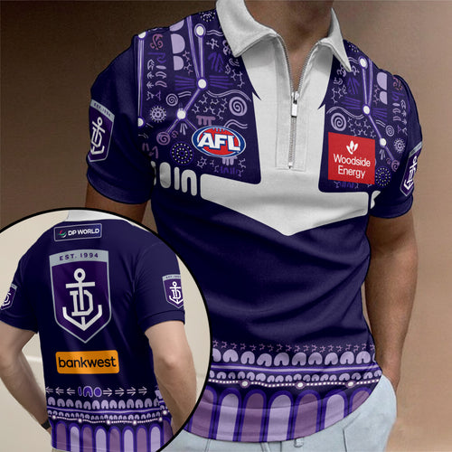 Fremantle Dockers 2026 Indigenous Guernsey Zip Polo Shirt – TANTN24939