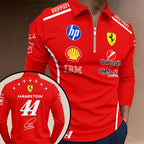 Lewis Hamilton x Scuderia Ferrari Monza Grand Prix 2026 Zip Polo Shirt – TANTN25303