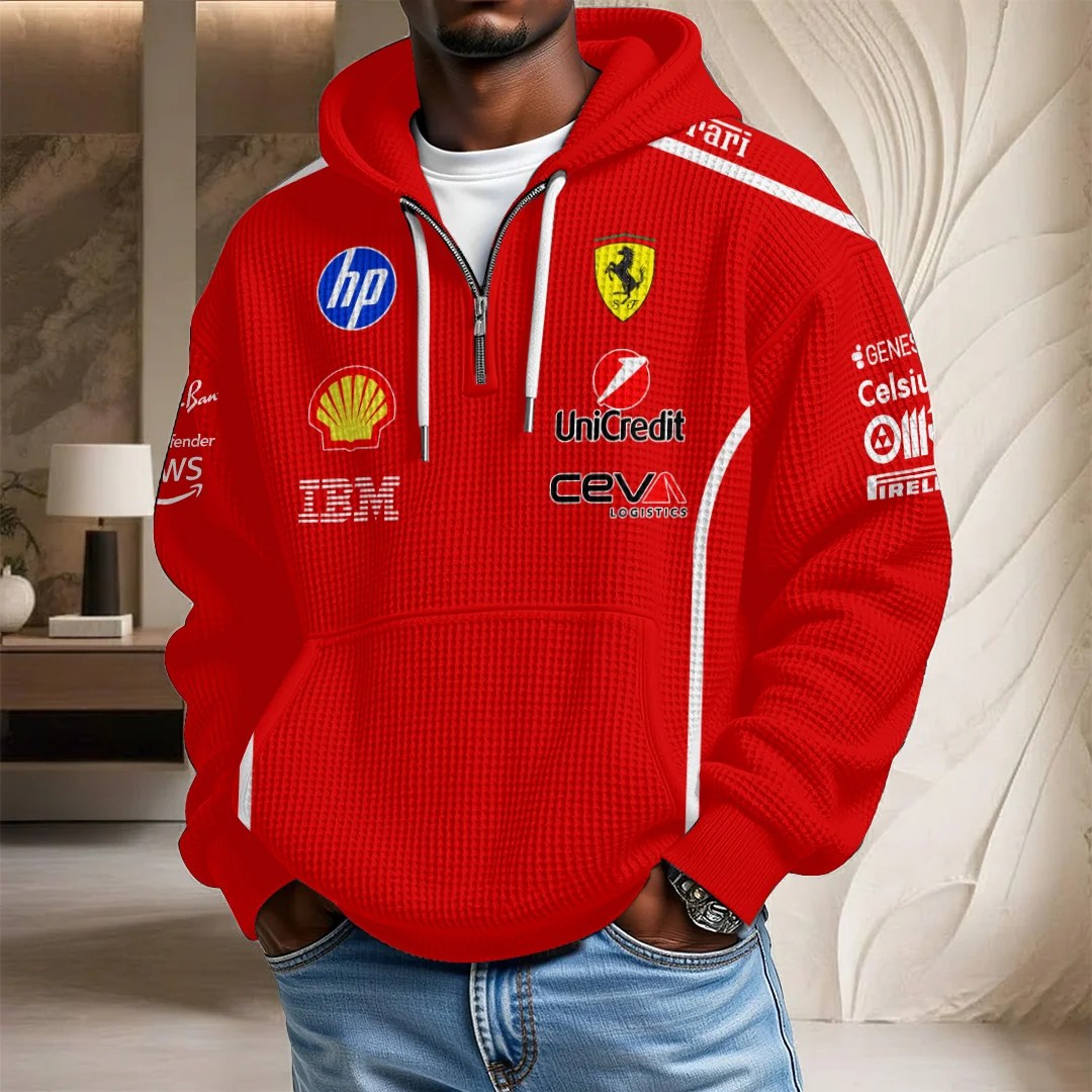 Scuderia Ferrari x Lewis Hamilton Monza Grand Prix 2026 3D Unisex Waffle Hoodie – TANTN25440