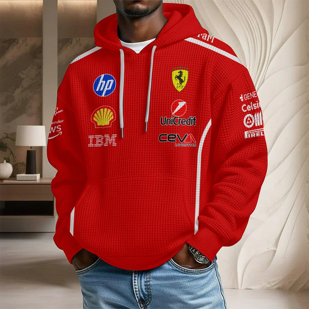 Scuderia Ferrari x Lewis Hamilton Monza Grand Prix 2026 3D Unisex Waffle Hoodie – TANTN25440