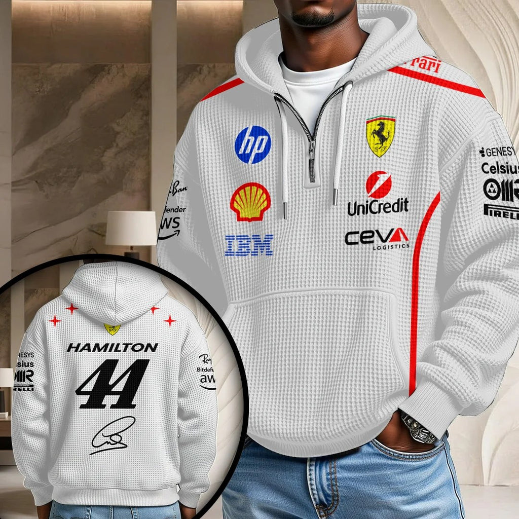 Scuderia Ferrari x Lewis Hamilton Monza Grand Prix 2026 3D Unisex Waffle Hoodie – TANTN25441