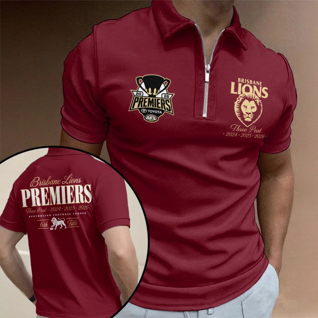 Brisbane Lions 2026 AFL Premiers Zip Polo Shirt – TANTN25808