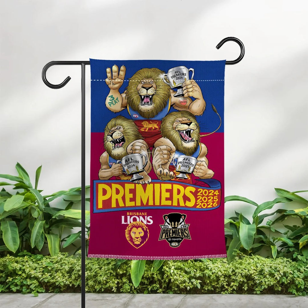 Brisbane Lions 2026 AFL Premiers Double-side Garden Flag – TANTN25871