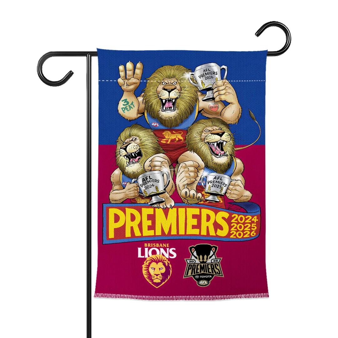 Brisbane Lions 2026 AFL Premiers Double-side Garden Flag – TANTN25871