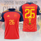 Spain National Team 2026 FIFA World Cup Champions 3D Apparel – TMTHU7616