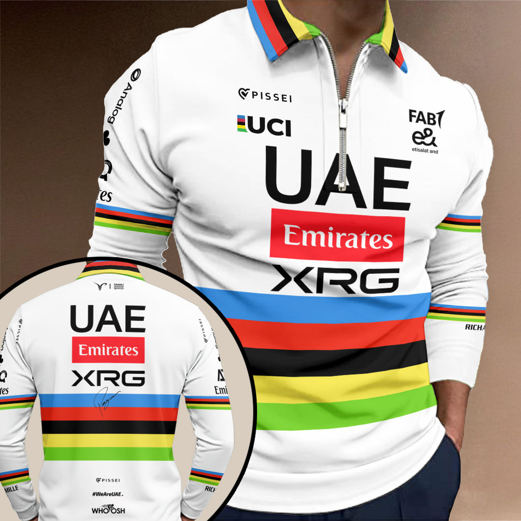 Tadej Pogacar Tour de France Winner 2026 Zip Polo Shirt – TANTN24595