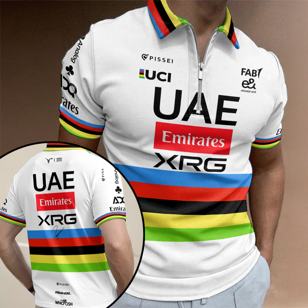 Tadej Pogacar Tour de France Winner 2026 Zip Polo Shirt – TANTN24595