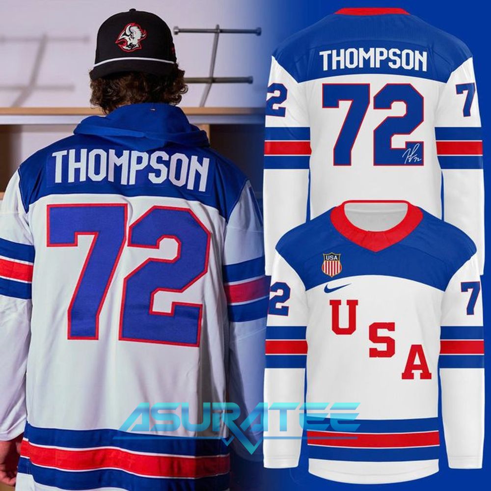 Tage Thompson Team USA 2026 Limited Edition White Hockey Jersey