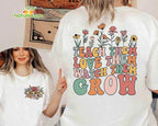 Teach Them Love Them Watch Them Grow Flower Custom Name Teacher Shirt