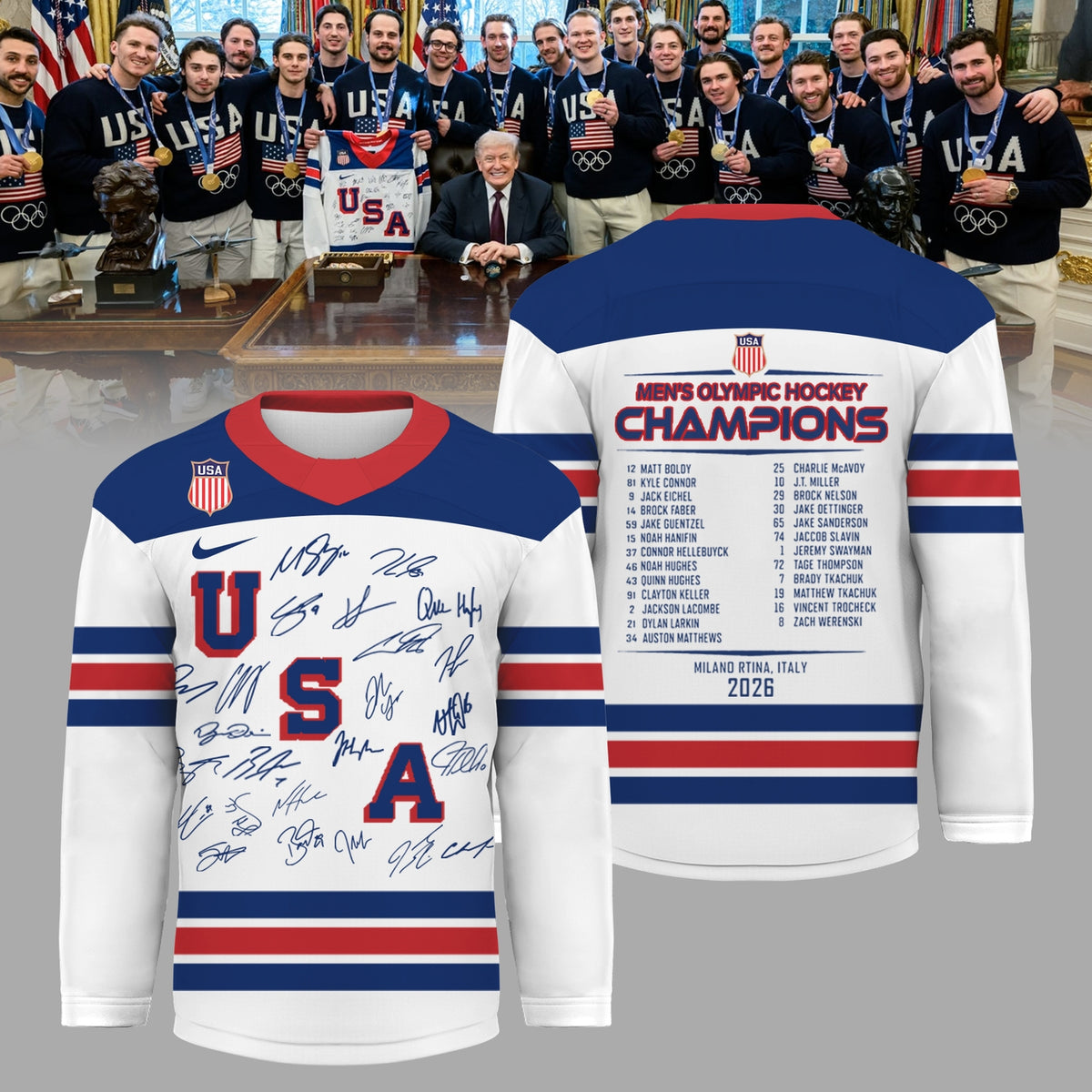 Team USA Men’s Ice Hockey 2026 Olympic Champions Premium Jersey