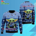 Tennessee Titans Baby Yoda Hug The Ball Christmas Ugly Sweater