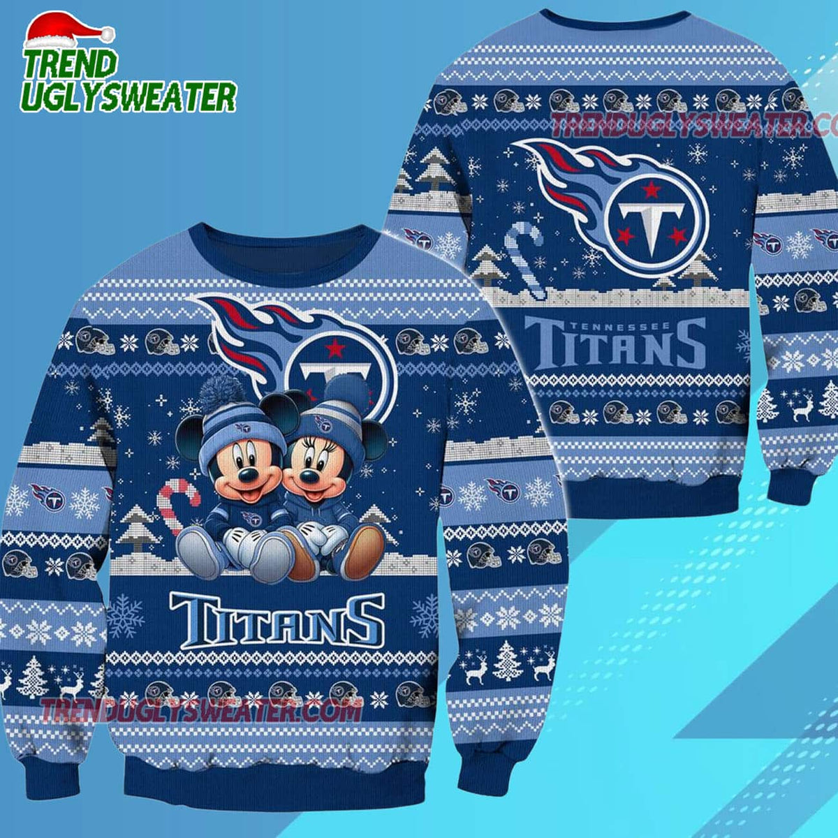 Tennessee Titans NFL Mickey Minnie Ugly Christmas Sweater