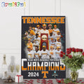 Tennessee Volunteers NCAA Baseball National Champions 2024 Team Graphics Wall Art Poster Canvas