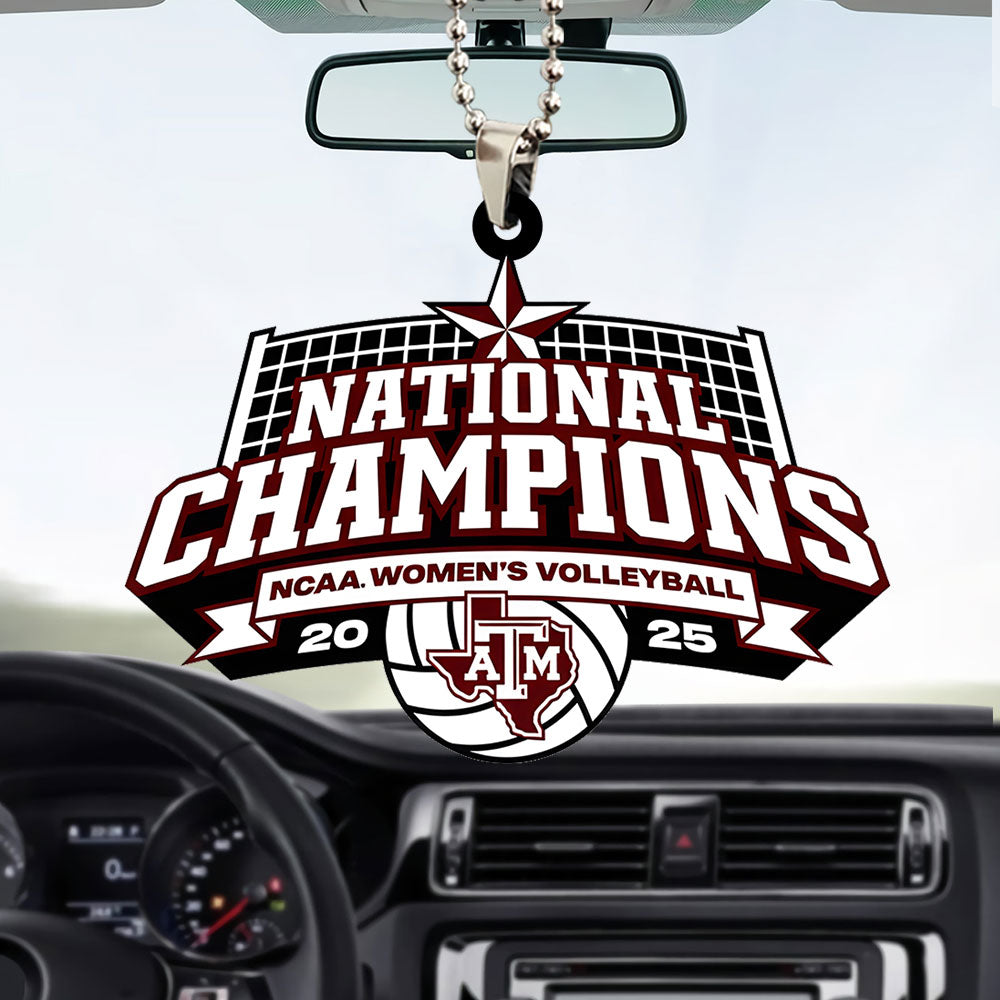 Texas A&M Aggies Women's 2025 Volleyball National Champions Custom shape 2-sided Acrylic Car Ornament – TANTN19612