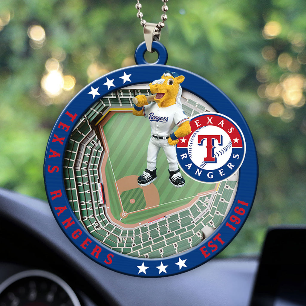 Texas Rangers Custom shape 2-sided Acrylic Car Ornament – HOATT13059