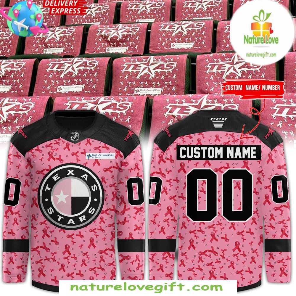 Breast Cancer Awareness Texas Stars Hockey Jersey 2026