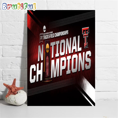Texas Tech Red Raiders 2024 Ncaa Men’s National Champions Wall Art Poster Canvas
