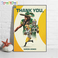 Thank You Aaron Jones Green Bay Packers Wall Art Poster Canvas