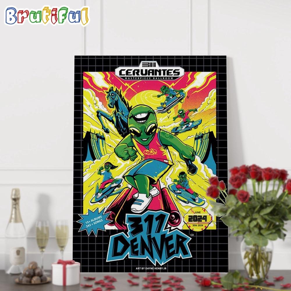 The 311 Band June 30 2024 Denver CO Tour Wall Art Poster Canvas