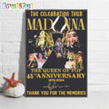The Celebration Tour Madonna The Queen Of Pop 45th Anniversary Poster Canvas Art