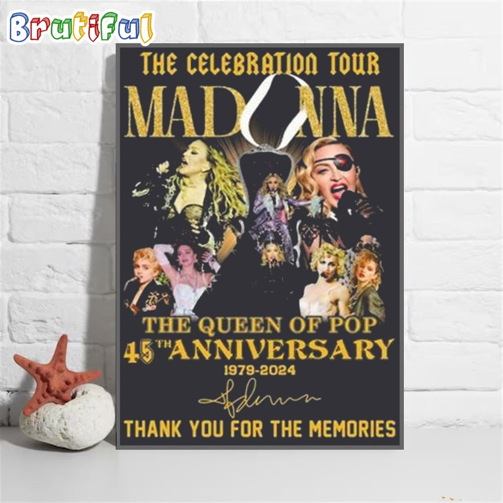 The Celebration Tour Madonna The Queen Of Pop 45th Anniversary Poster Canvas Art