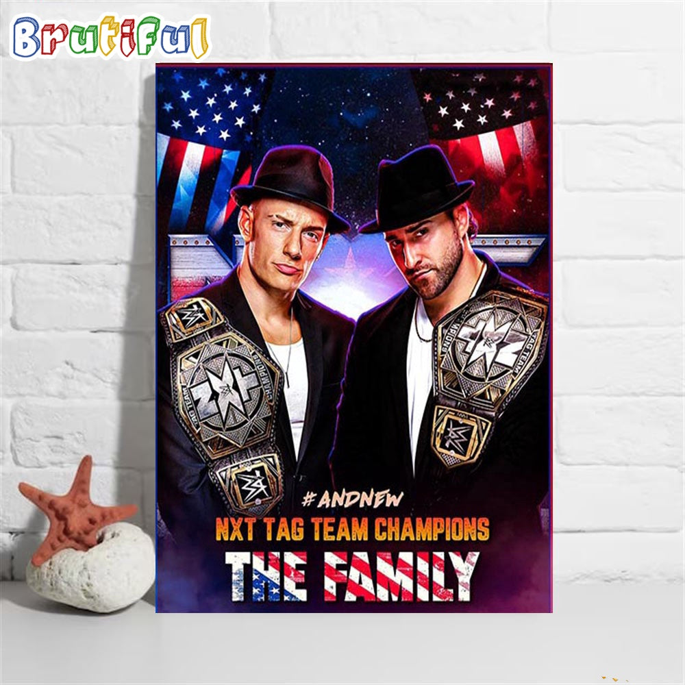 The Family Tony D And Channing WWE And New WWE NXT Tag Team Champions Wall Art Poster Canvas