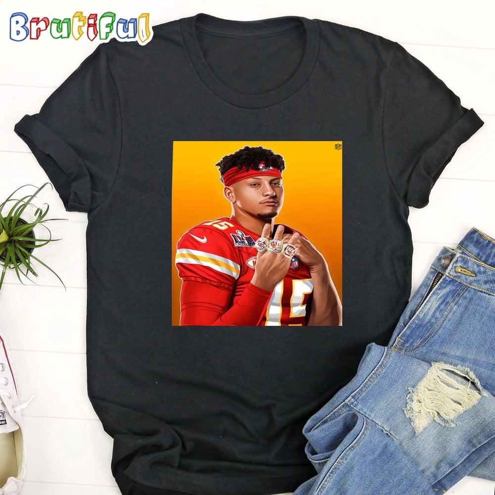 The Kansas City Chiefs Player Patrick Mahomes 3x Super Bowl Rings T-Shirt