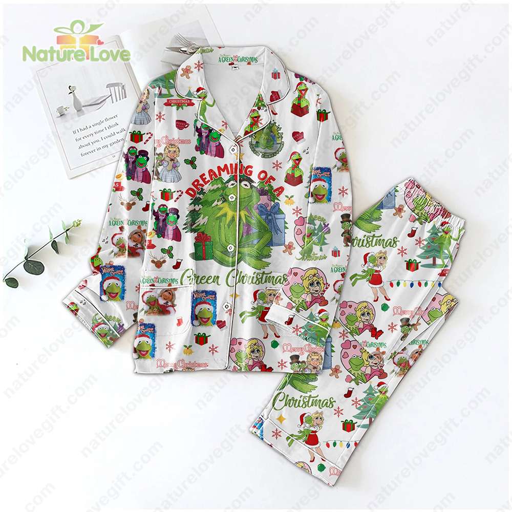 The Muppets Funny Christmas Pajamas Muppet Dream of A Green Disney Pajama Set