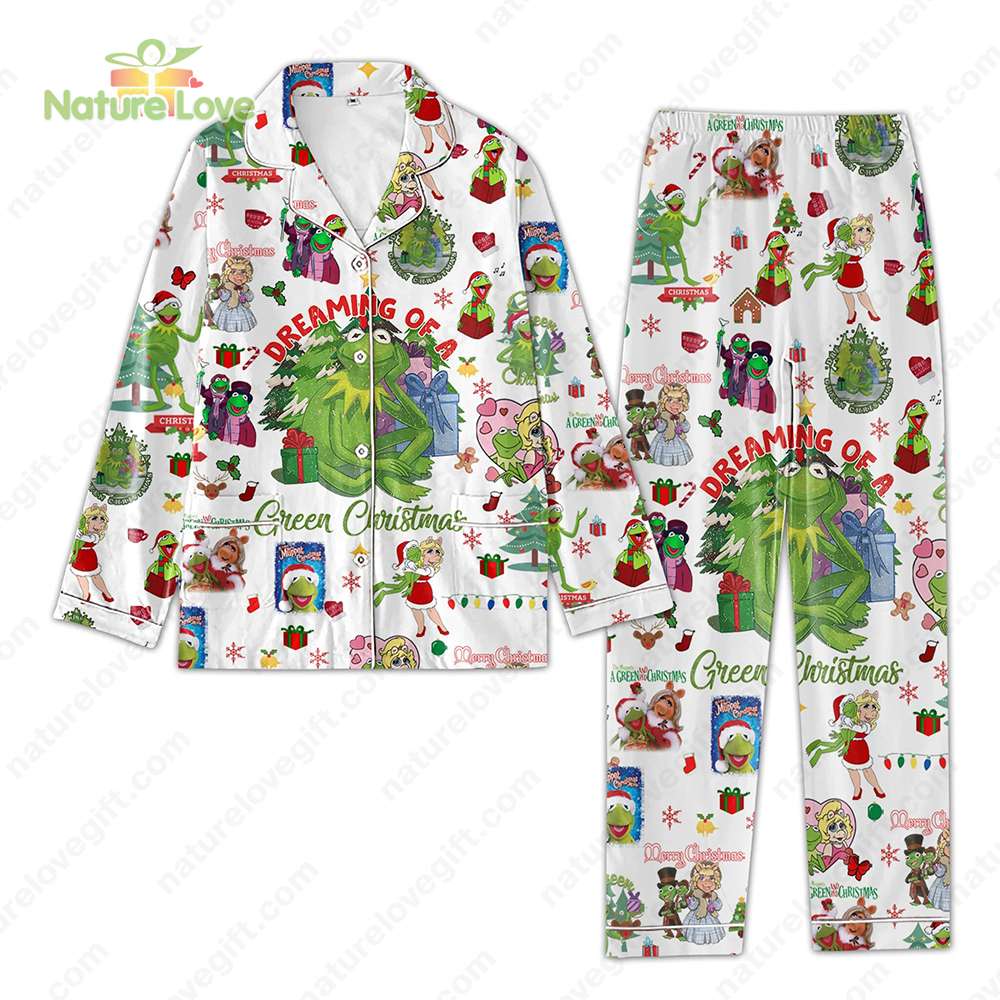 The Muppets Funny Christmas Pajamas Muppet Dream of A Green Disney Pajama Set