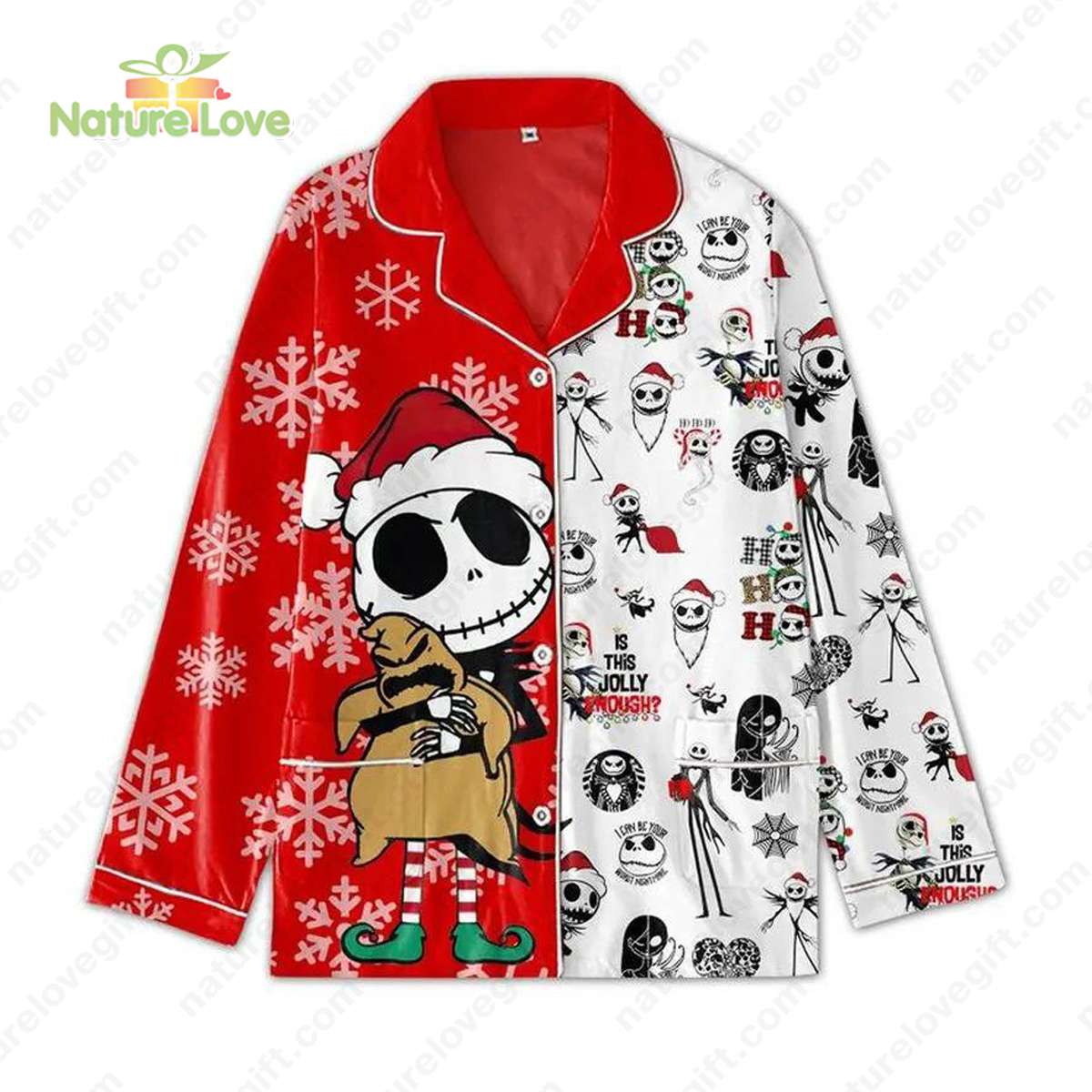 The Nightmare Before Christmas Jack Skellington Sally​ Xmas Pajamas Set