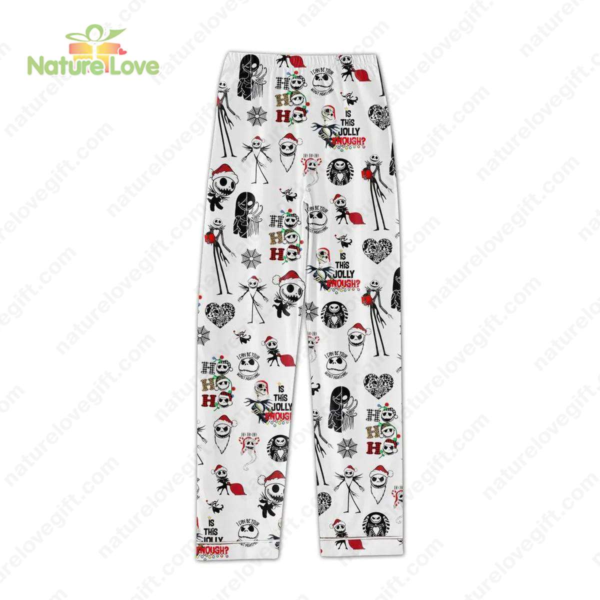The Nightmare Before Christmas Jack Skellington Sally​ Xmas Pajamas Set