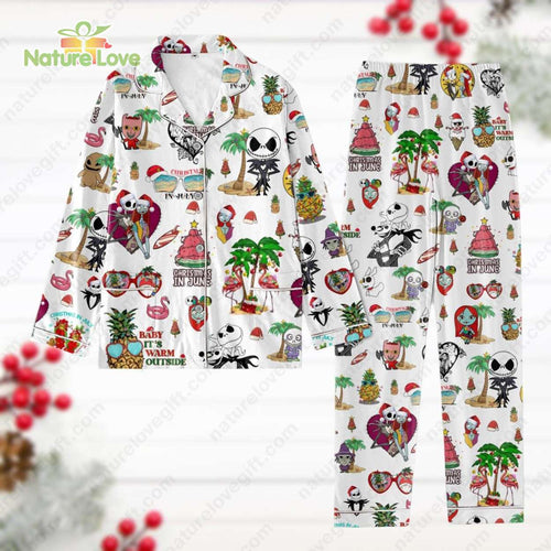 The Nightmare Before Christmas Pajamas Santa Sally And Jack Pjs Set
