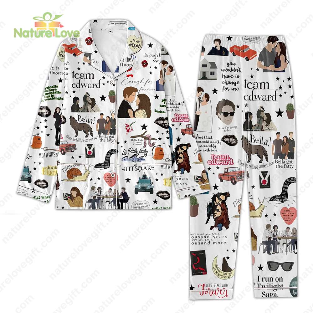 The Twilight Saga Pajamas Set Edward Bella Pajama Vampire PJs Xmas Gift For Fan