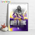 The Vikings Have Agreed To Terms With RB Aaron Jones Wall Art Poster Canvas