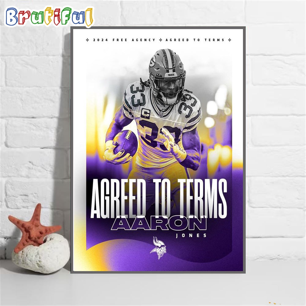 The Vikings Have Agreed To Terms With RB Aaron Jones Wall Art Poster Canvas
