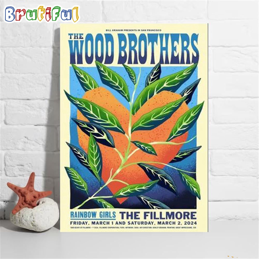The Wood Brothers The Fillmore, San Francisco Ca 2024 Poster Canvas