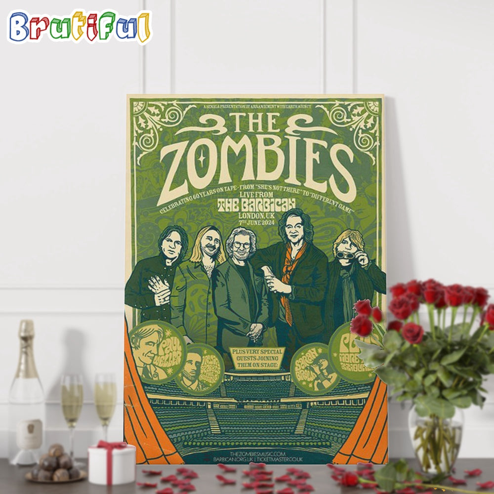 The Zombies June 7 2024 The Barbican London UK Wall Art Poster Canvas