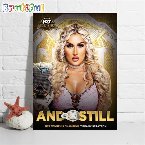 Tiffany Stratton And Still WWE NXT Womens Champion In NXT Gold Rush Wall Art Poster Canvas