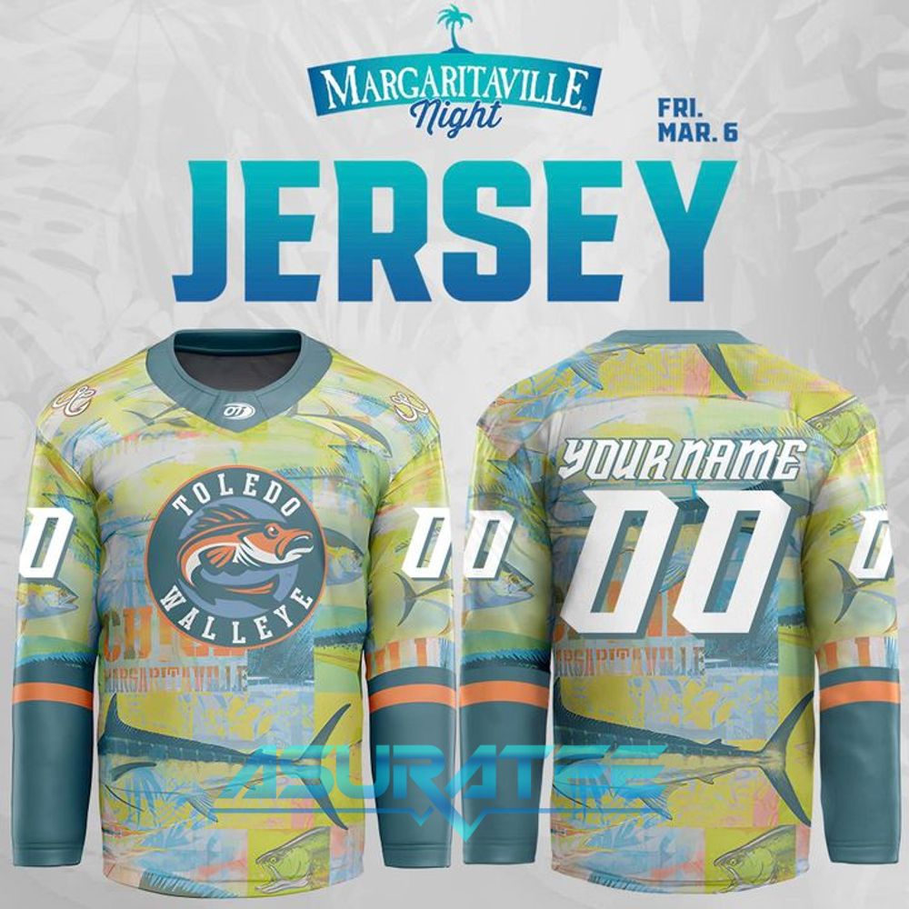 Toledo Walleye x Margaritaville Night 2025 Special Hockey Jersey