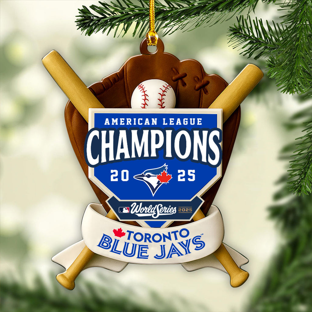 Toronto Blue Jays 2025 American League Champions Custom Shape 2-sided Acrylic Ornament – HOATT14333
