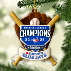 Toronto Blue Jays 2025 American League Champions Custom Shape 2-sided Acrylic Ornament – HOATT14333
