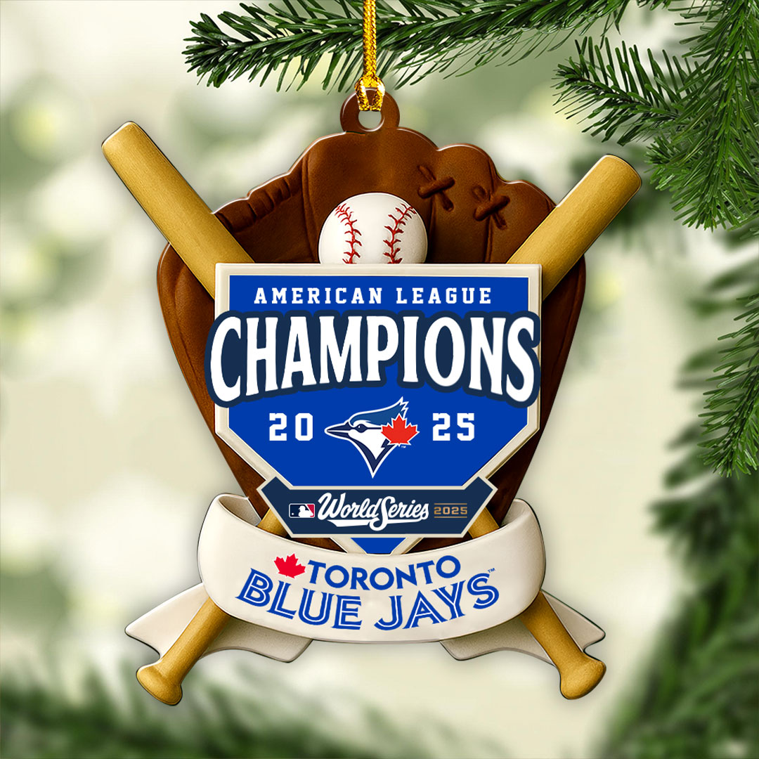 Toronto Blue Jays 2025 American League Champions Custom Shape 2-sided Acrylic Ornament – HOATT14333