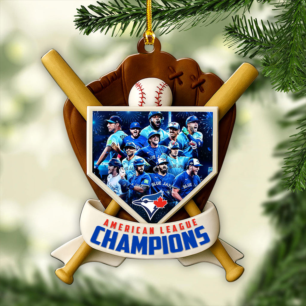 Toronto Blue Jays 2025 American League Champions Custom Shape 2-sided Acrylic Ornament – HOATT14490