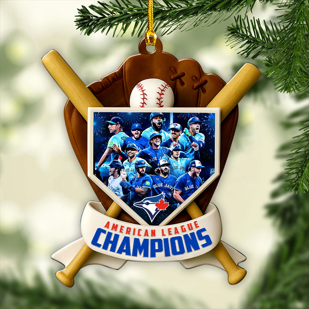 Toronto Blue Jays 2025 American League Champions Custom Shape 2-sided Acrylic Ornament – HOATT14490