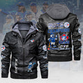 Toronto Blue Jays 2025 American League Champions 2D Leather Hooded Jacket – HOATT14273