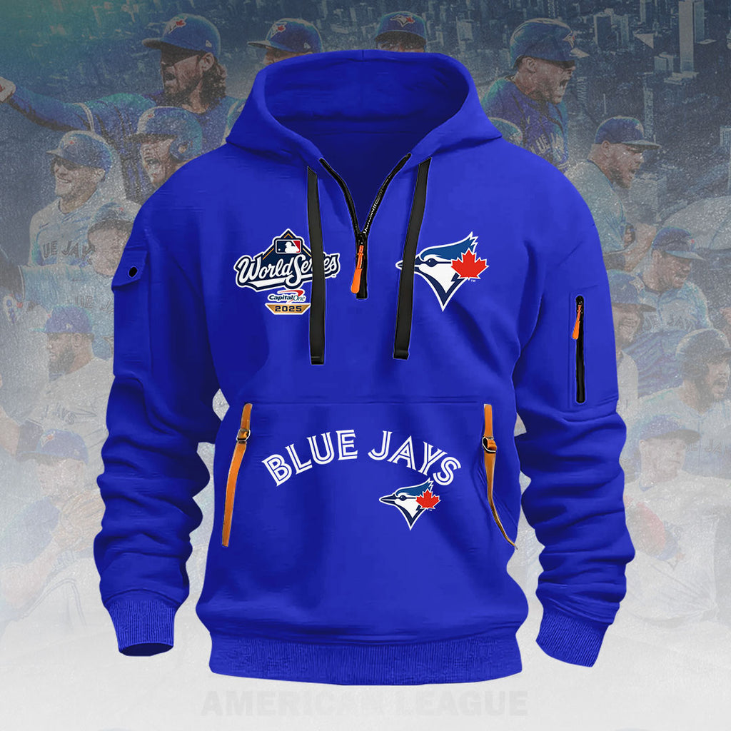 Toronto Blue Jays 2025 American League Champions 2D Quarter Zip Hoodie – HOATT14271